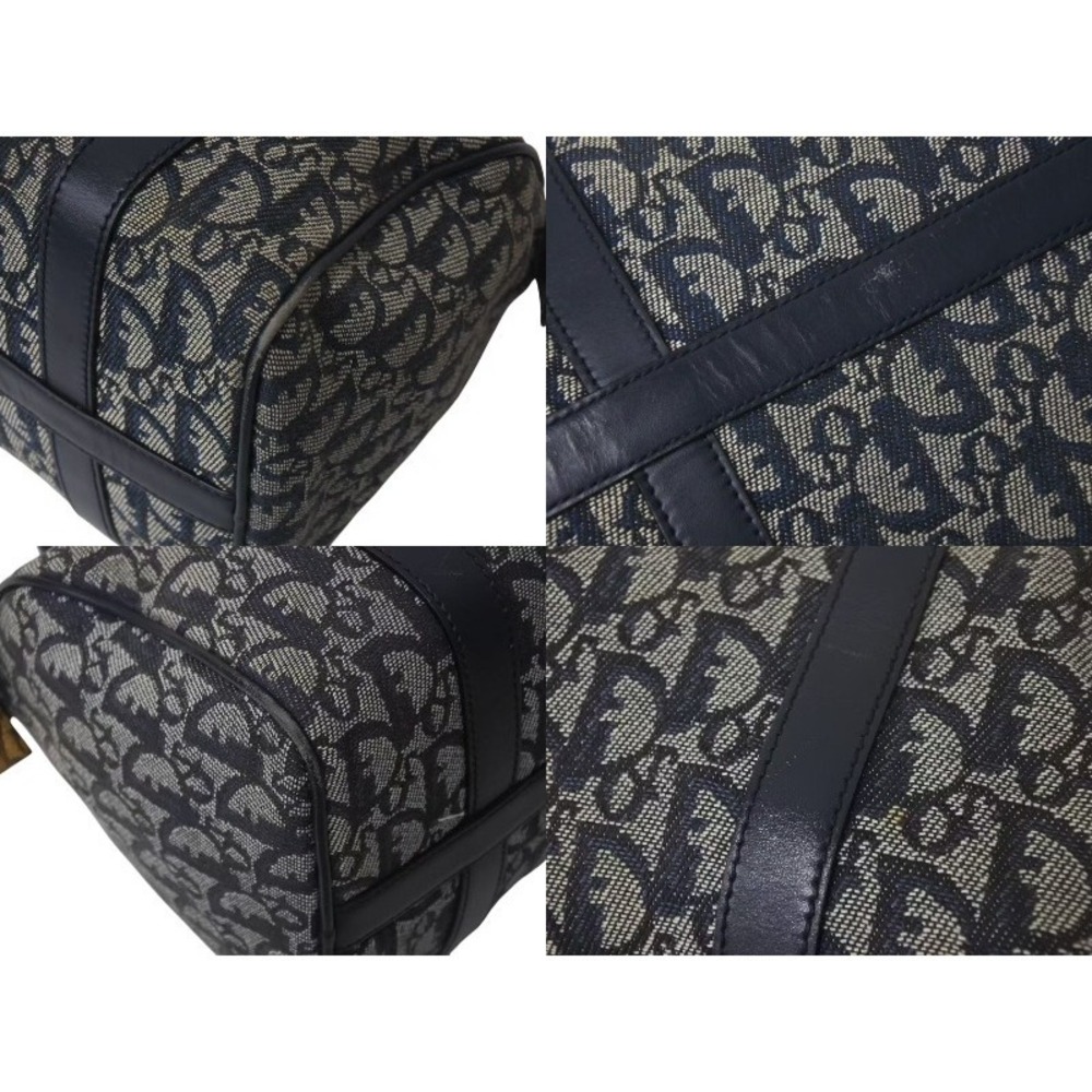 Christian Dior Trotter Canvas Leather Handbag Navy Blue - Picture 6 of 8